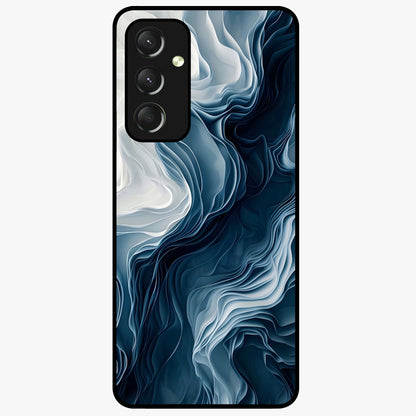 Ethereal Paper Marble Glass Case showing flat back view with soft marble paper texture artwork and glossy glass finish.