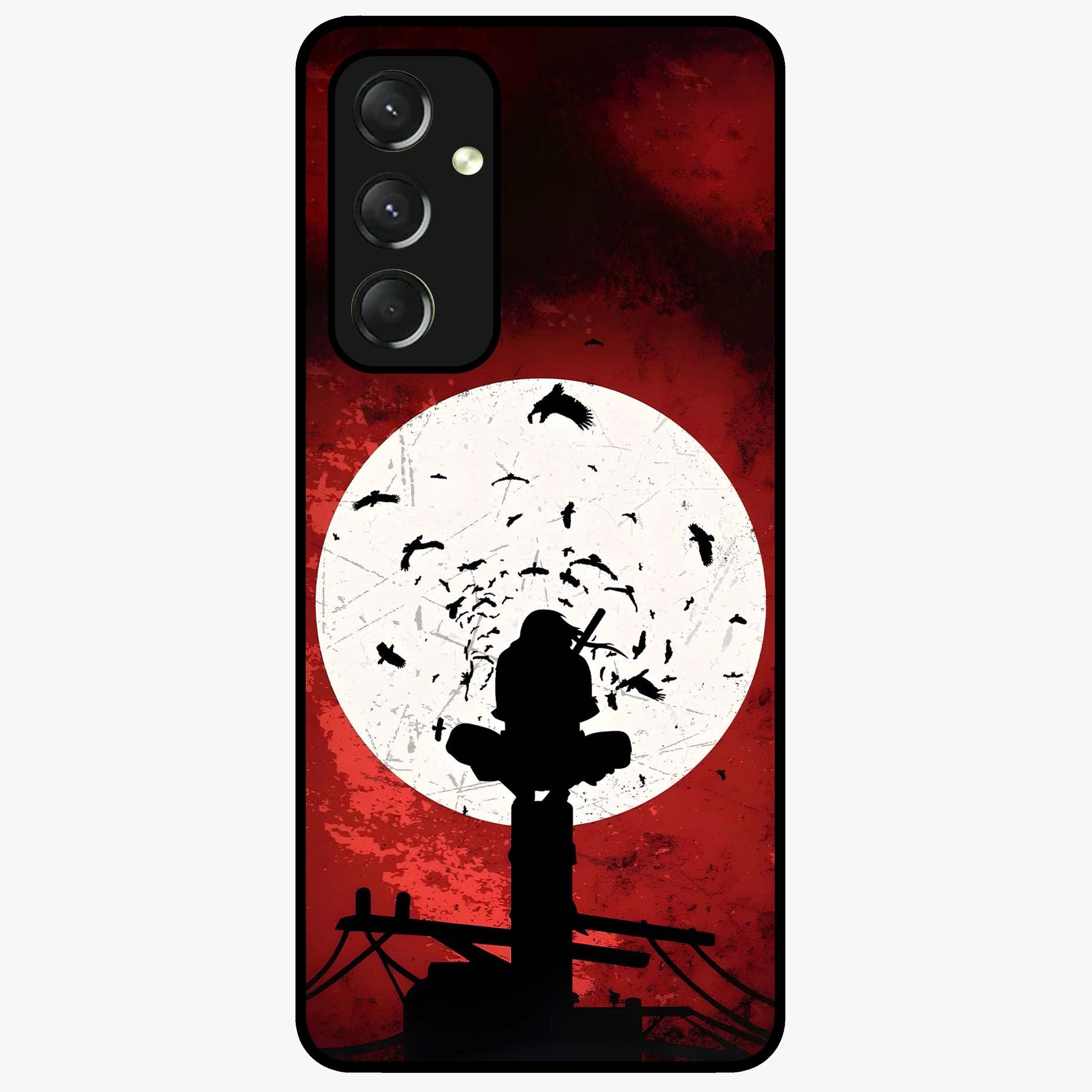 Itachi Limited Edition Naruto Anime Glass Case showing flat back view with iconic anime character artwork and glossy glass finish.