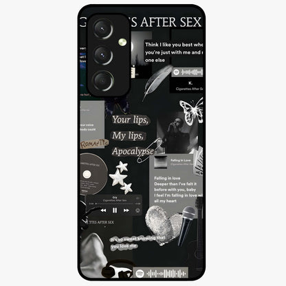 Midnight Love Echo Glass Case showing flat back view with romantic midnight themed artwork and glossy glass finish.