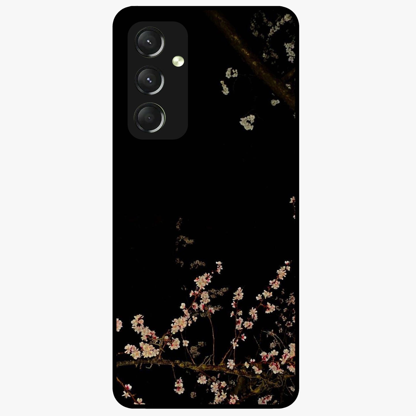 Petal Moon Light With Custom Name Glass Case showing flat back view with floral moonlight artwork and personalized name design.