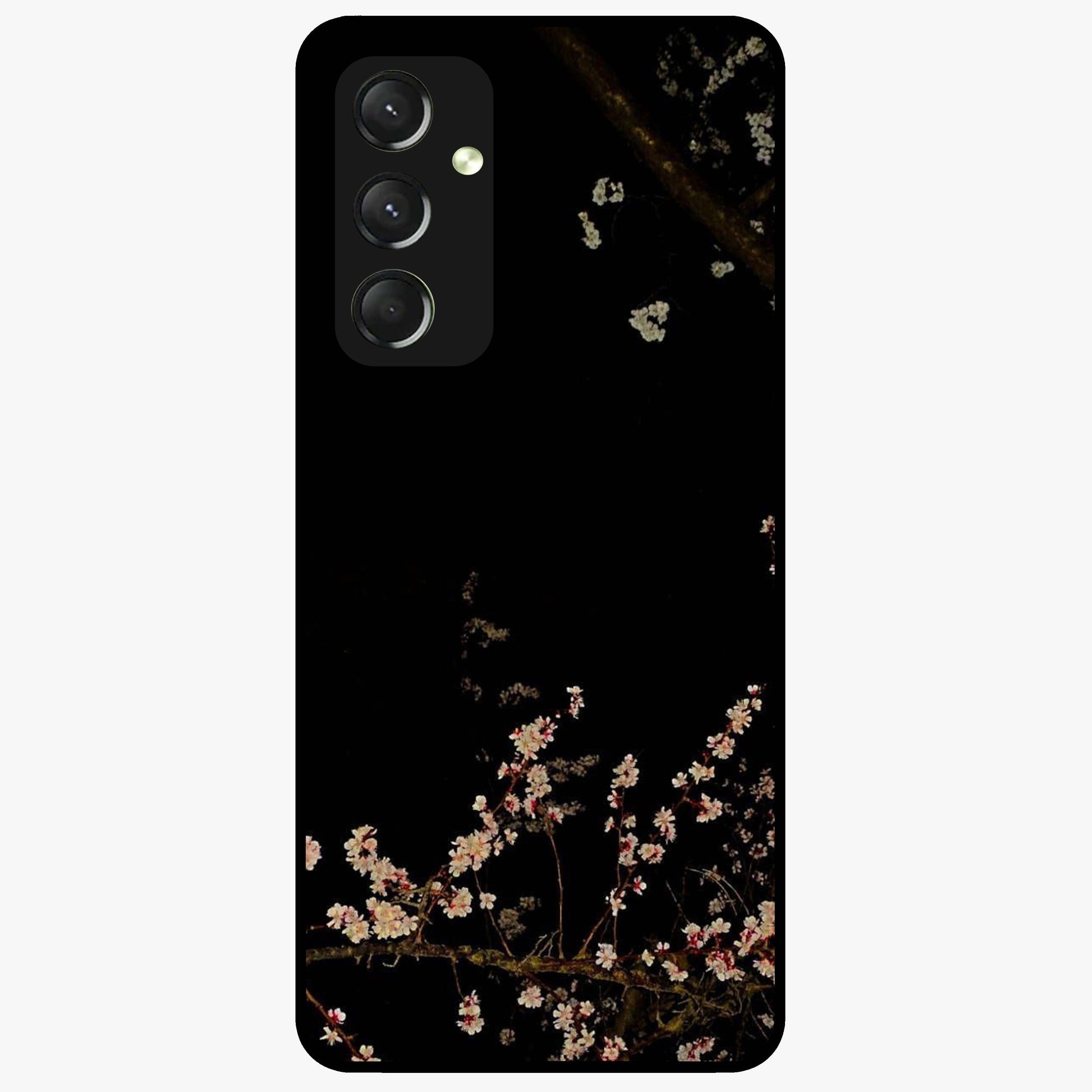 Petal Moon Light With Custom Name Glass Case showing flat back view with floral moonlight artwork and personalized name design.