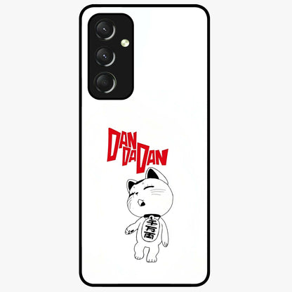 Playful Spirit Charm Glass Case showing flat back view with cheerful charm themed artwork and glossy glass finish.
