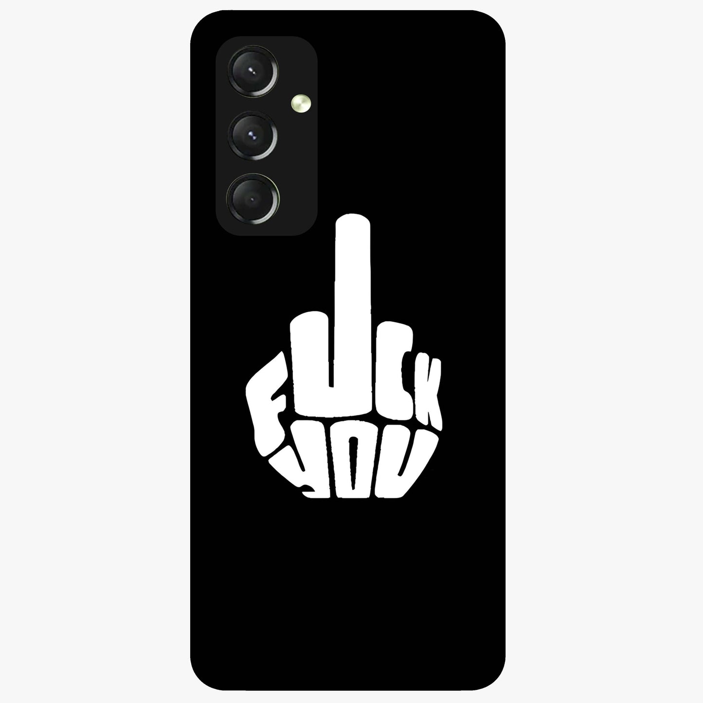 Rebel Mode On Glass Case showing flat back view with bold rebellious typography artwork and glossy glass finish.