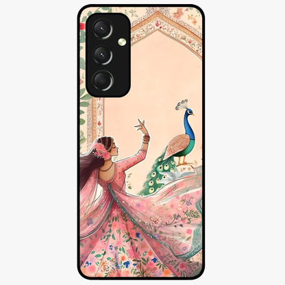 Royal Grace Muse Glass Case showing flat back view with elegant artistic artwork and glossy glass finish.
