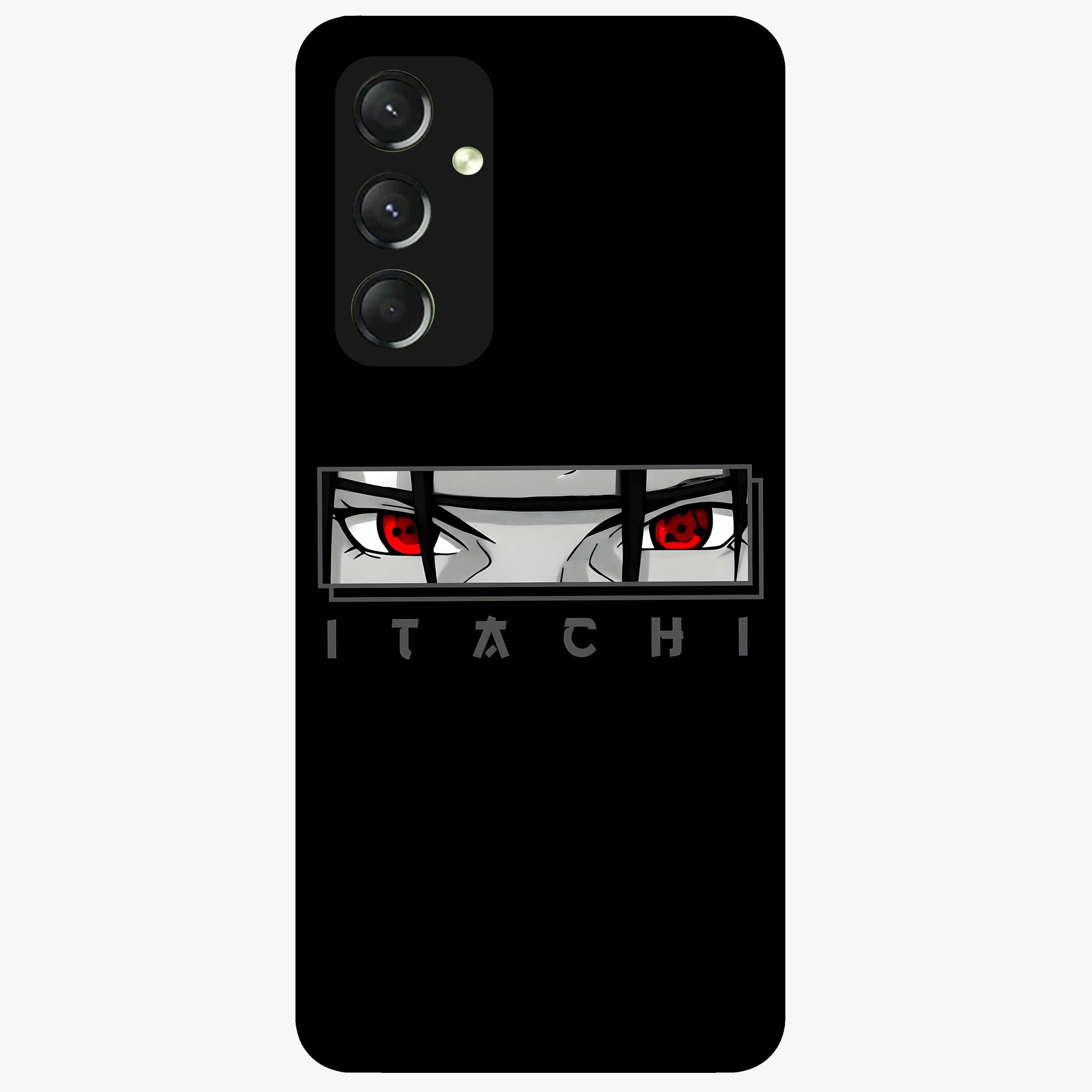 Scarlet Gaze Dominance Glass Case showing flat back view with striking red themed artwork and glossy glass finish.