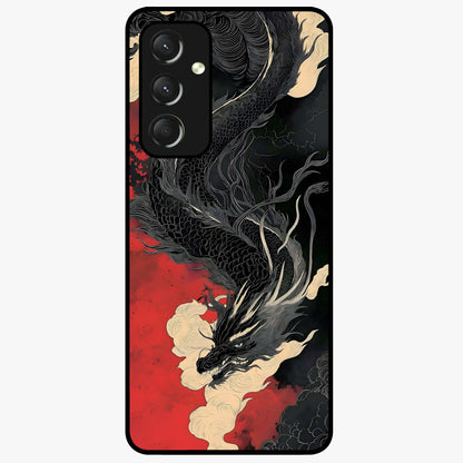 Shadow Dragon Fury Glass Case showing flat back view with fierce dragon artwork and glossy glass finish.