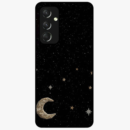 Twinkle Star With Half Moon Glass Case showing flat back view with star and half moon artwork and glossy glass finish.