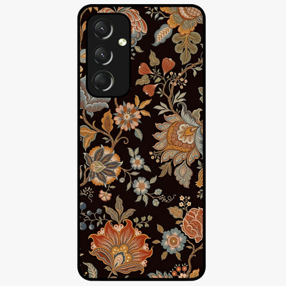 Vintage Floral Dream Glass Case showing flat back view with classic floral artwork and glossy glass finish.