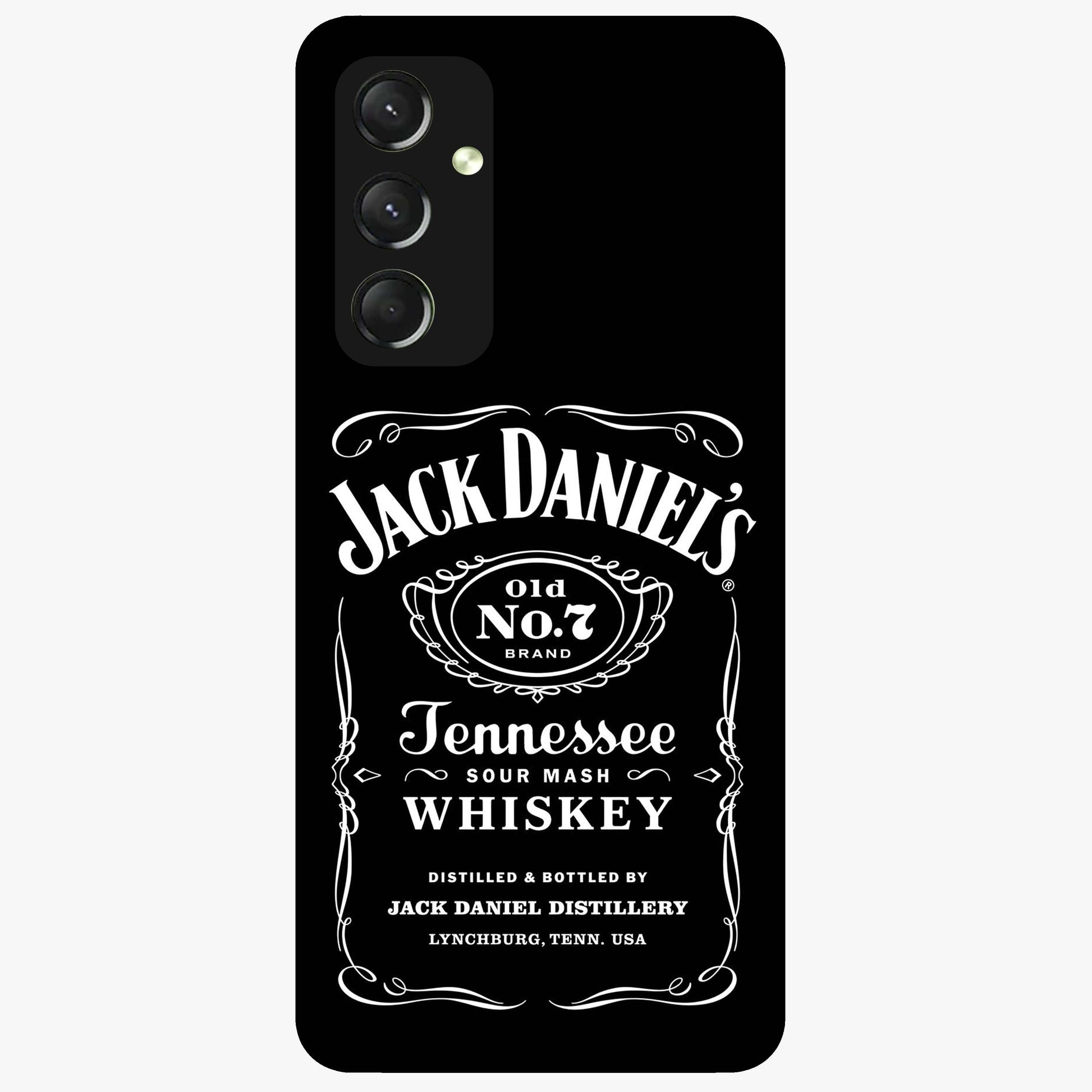 Vintage Whiskey Heritage Glass Case showing flat back view with classic whiskey inspired artwork and glossy glass finish.