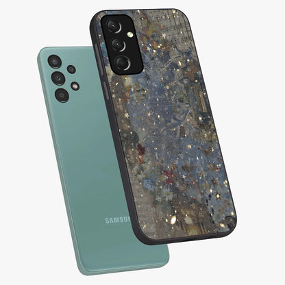 Aesthetic Astrolophia Glass Case displayed in angled mockup highlighting artistic aesthetic elements and smooth glass surface.