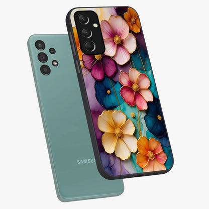 Artlyn Grace Flower Pattern Glass Case displayed in angled mockup highlighting delicate flower pattern design and smooth glass surface.