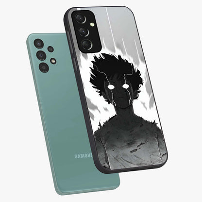 Awakened Inner Rage Glass Case displayed in angled mockup highlighting powerful graphic design and bold artistic theme.