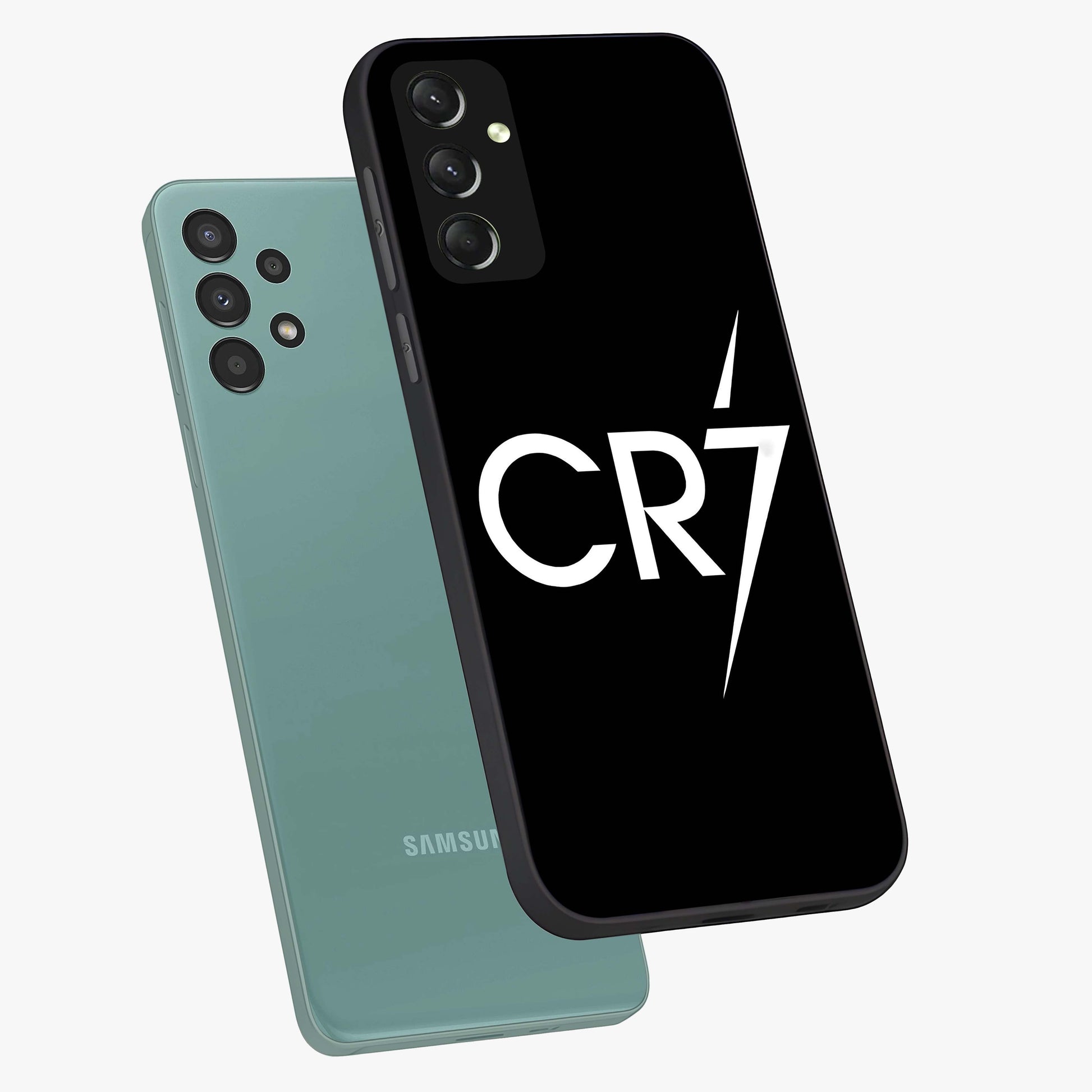 Cr7 Elite Strike Glass Case displayed in angled mockup highlighting powerful sports graphic with bold athletic theme.