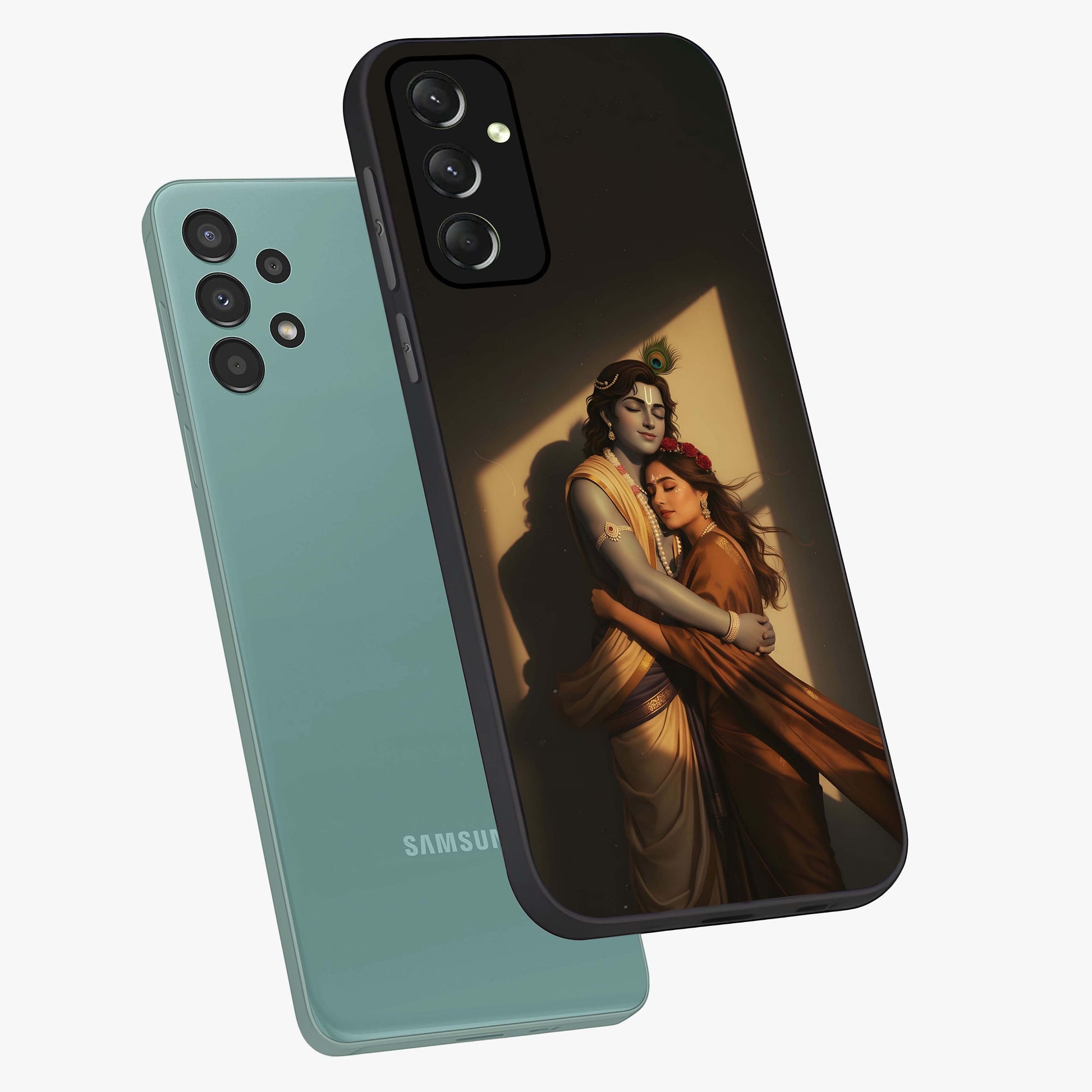 Divine Eternal Love Glass Case displayed in angled mockup highlighting elegant divine inspired design with peaceful aesthetic.
