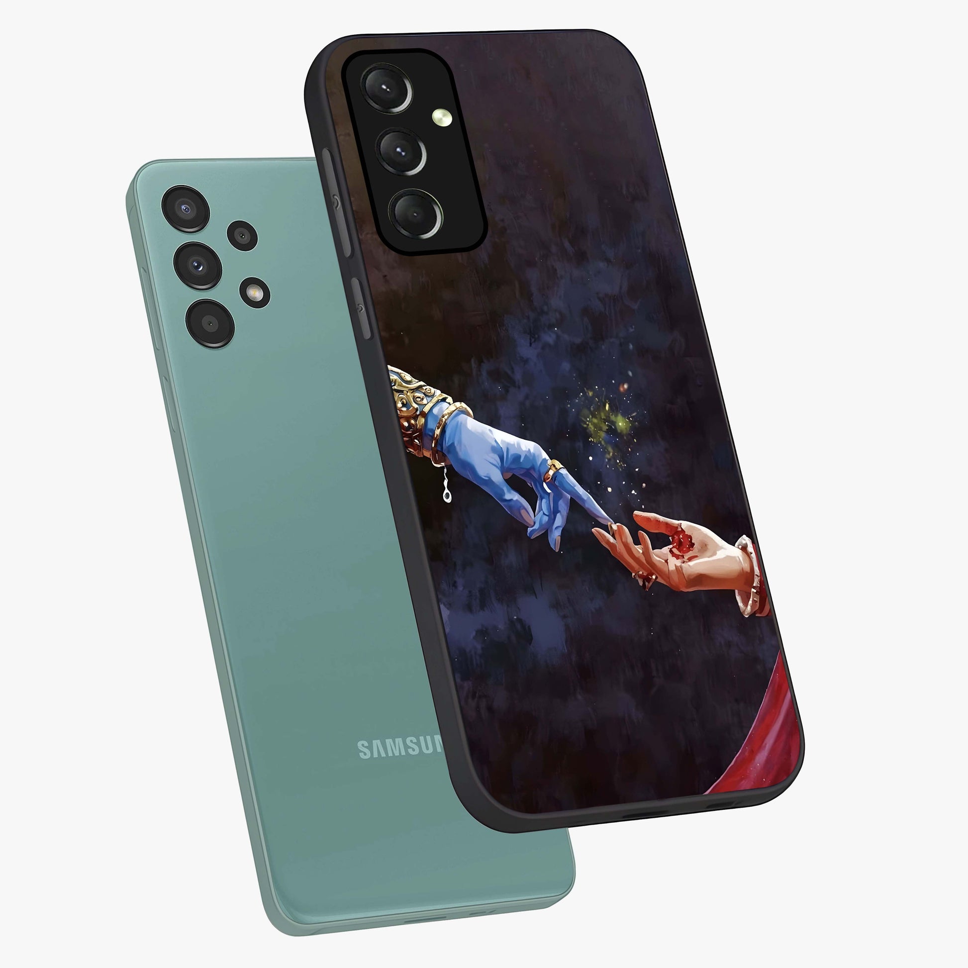 Divine Touch Eternal Glass Case displayed in angled mockup highlighting elegant divine inspired design with calm aesthetic style.