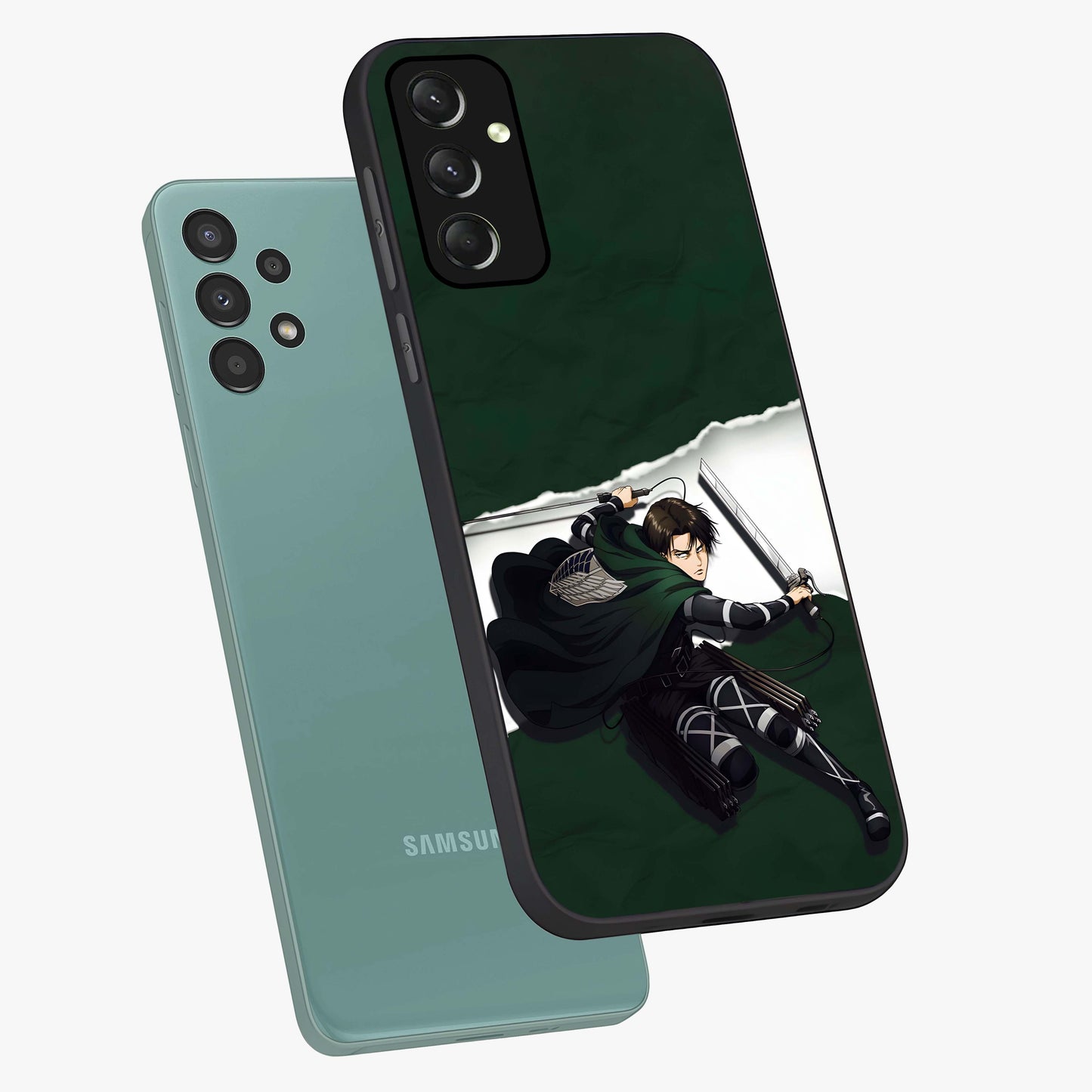 Emerald War Vanguard Glass Case displayed in angled mockup highlighting intense battle inspired design with emerald tone aesthetic.