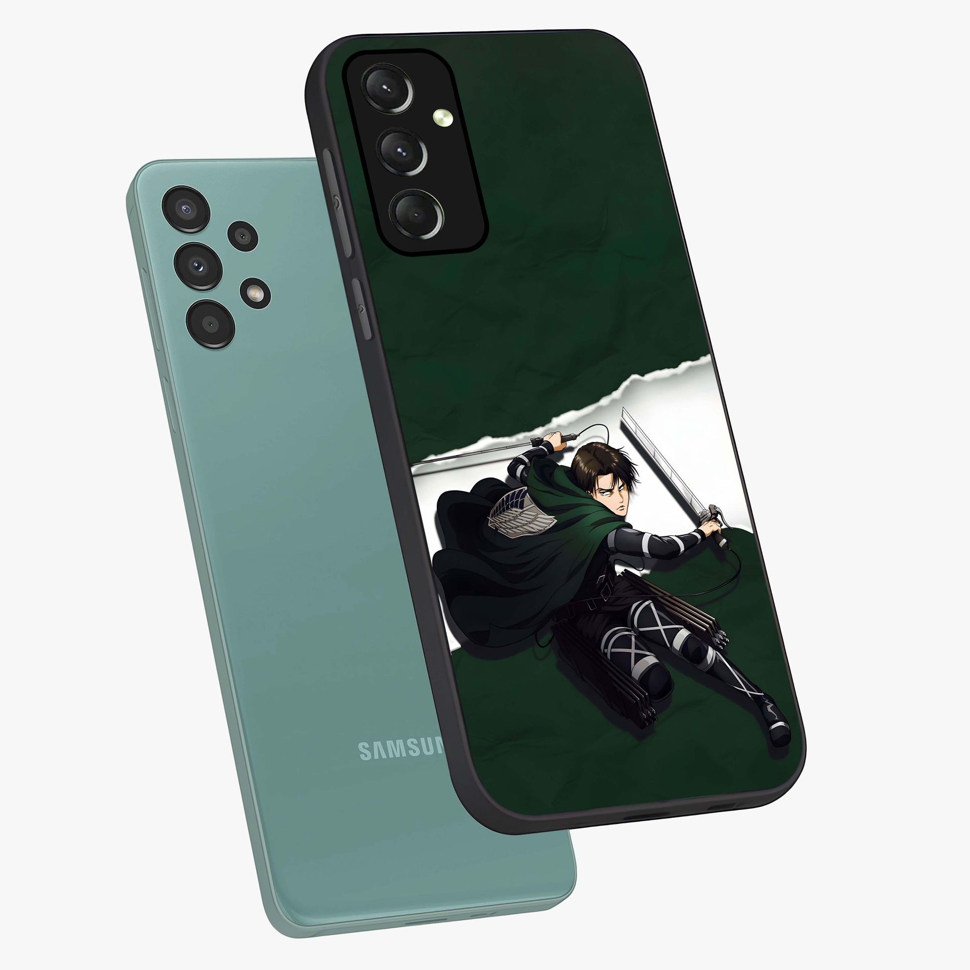 Emerald War Vanguard Glass Case displayed in angled mockup highlighting intense battle inspired design with emerald tone aesthetic.