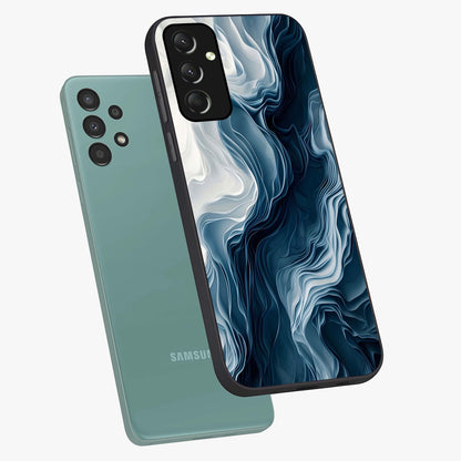 Ethereal Paper Marble Glass Case displayed in angled mockup highlighting elegant marble pattern with modern aesthetic style.