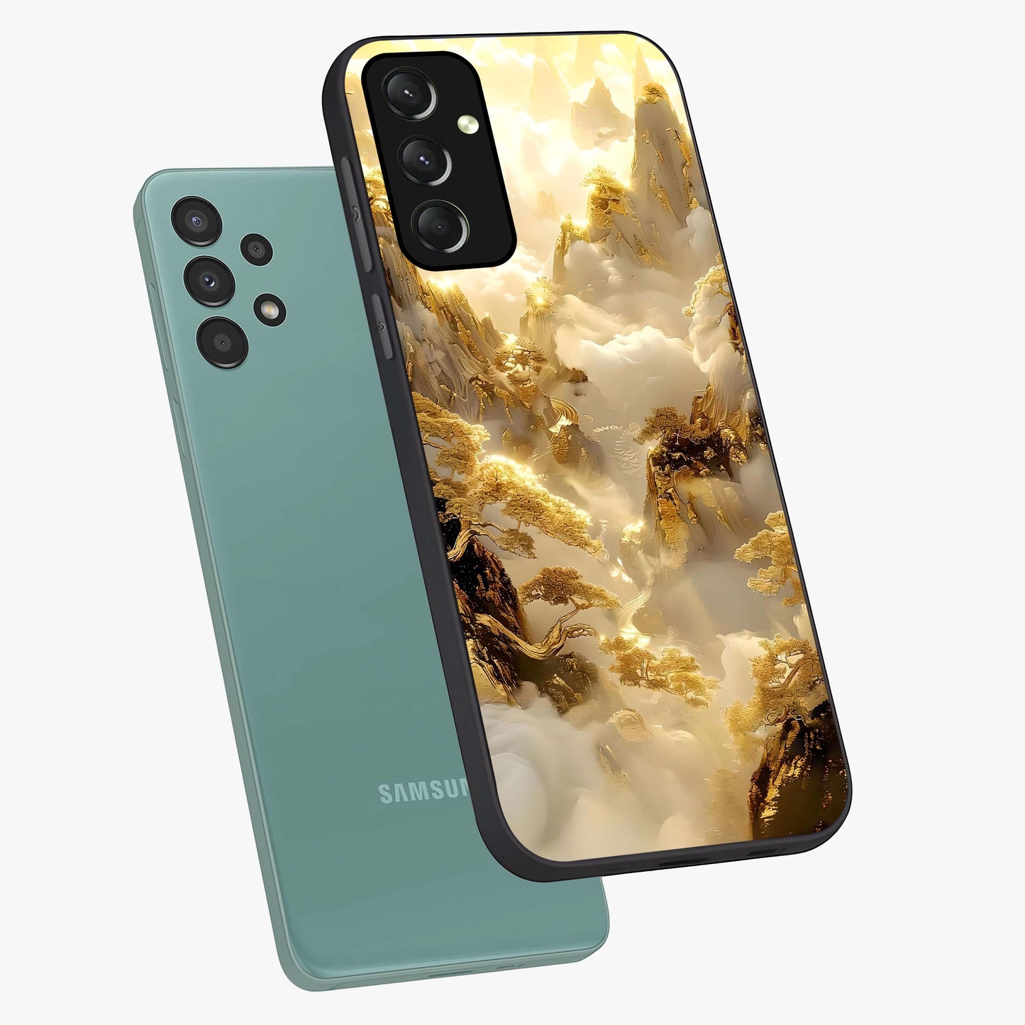 Gates Of Illumination Glass Case displayed in angled mockup highlighting radiant portal inspired design with fantasy aesthetic.