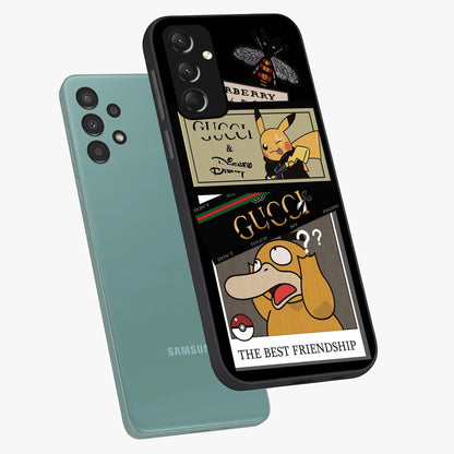 Gucci Play Mashup Glass Case displayed in angled mockup highlighting stylish fashion mashup design with bold aesthetic.