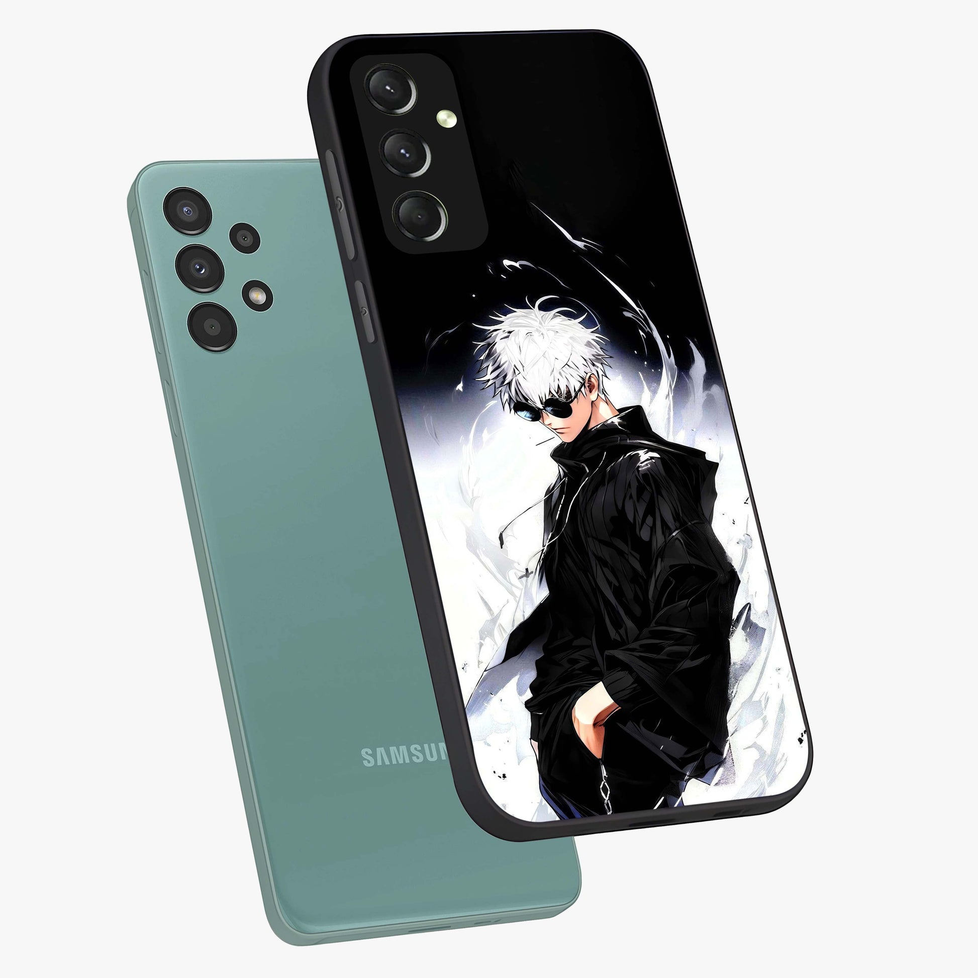 Limitless Shadow King Glass Case displayed in angled mockup highlighting dramatic dark hero design with intense aesthetic.
