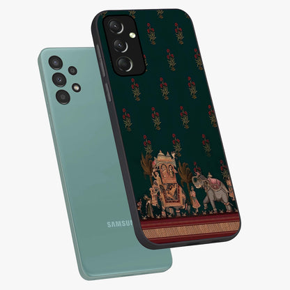 Macmerise Glass Case displayed in angled mockup highlighting trendy graphic design with sleek aesthetic style.