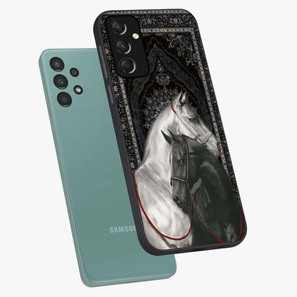 Majestic Ride Legacy Glass Case displayed in angled mockup highlighting sleek vehicle design with bold racing aesthetic.