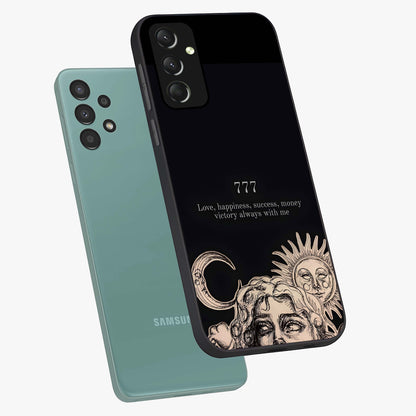 Mystic Victory Aura Glass Case displayed in angled mockup highlighting energetic aura design with bold mystical aesthetic.