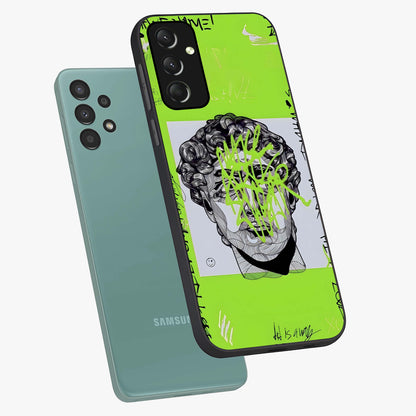 Neo Graffiti Rebellion Glass Case displayed in angled mockup highlighting urban street art design with rebellious aesthetic.