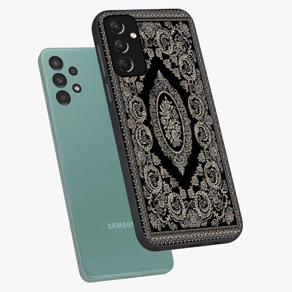 Noir Bloom Elegance Glass Case displayed in angled mockup highlighting refined flower design with stylish noir aesthetic.