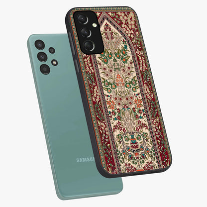 Persian Inspired Glass Case displayed in angled mockup highlighting intricate traditional design with elegant cultural aesthetic.