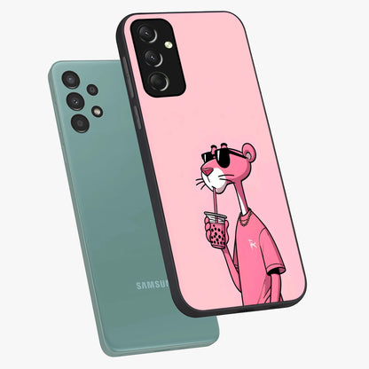 Pink Panther Glass Case displayed in angled mockup highlighting playful cartoon character design with vibrant pink aesthetic.