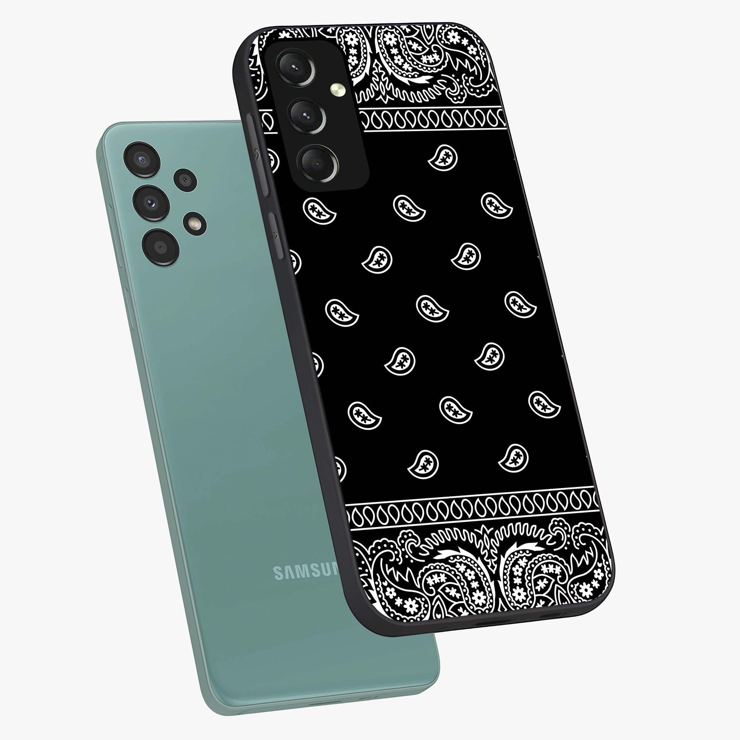 Retro Rebel Threads Glass Case displayed in angled mockup highlighting retro inspired graphic design with rebellious aesthetic.
