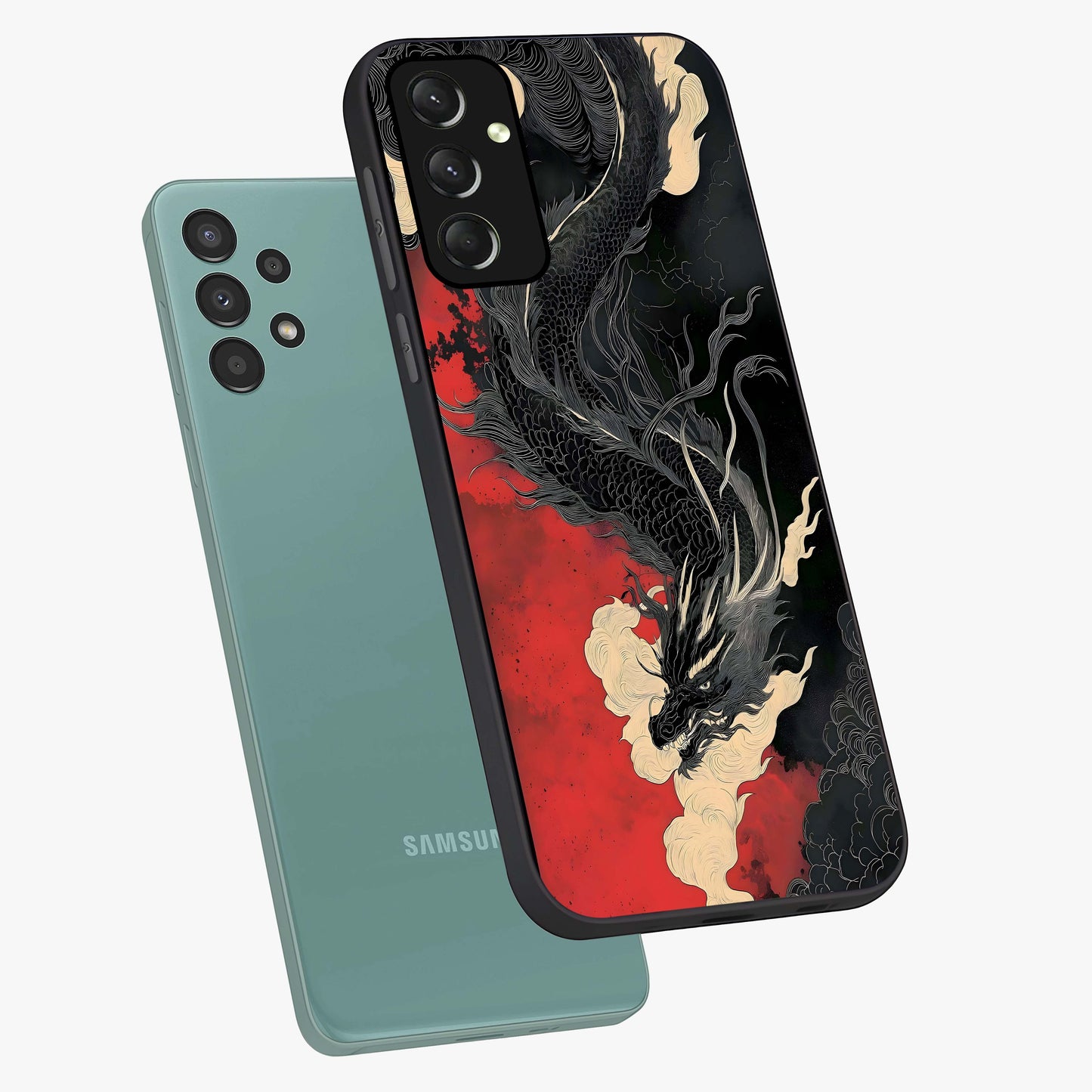 Shadow Dragon Fury Glass Case displayed in angled mockup highlighting powerful dragon illustration with dark fantasy aesthetic.