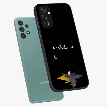 Silent Night Row Glass Case displayed in angled mockup highlighting peaceful evening design with dreamy night aesthetic.