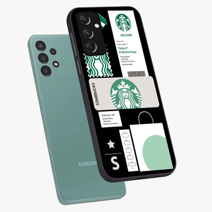 Starbucks Mocha Glass Case displayed in angled mockup highlighting stylish mocha themed design with cozy café aesthetic.
