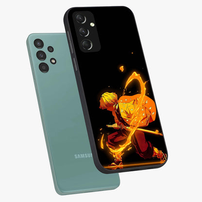 Thunder Flame Execution Glass Case displayed in angled mockup highlighting dramatic fire themed design with intense fantasy aesthetic.