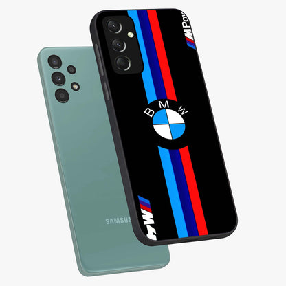 Turbo BMW Beast Glass Case displayed in angled mockup highlighting sleek racing car design with bold automotive aesthetic.