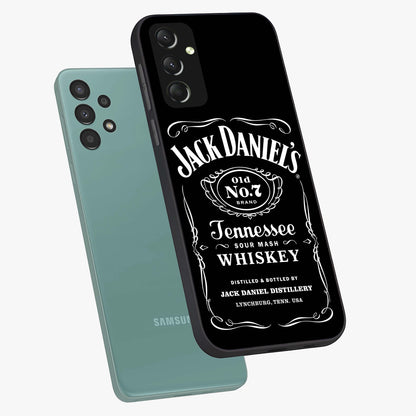 Vintage Whiskey Heritage Glass Case displayed in angled mockup highlighting retro beverage themed design with heritage aesthetic.