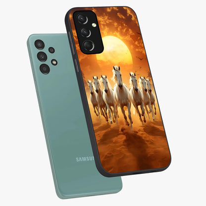 Wild Sunset Majesty Glass Case displayed in angled mockup highlighting vibrant sunset sky design with scenic aesthetic.