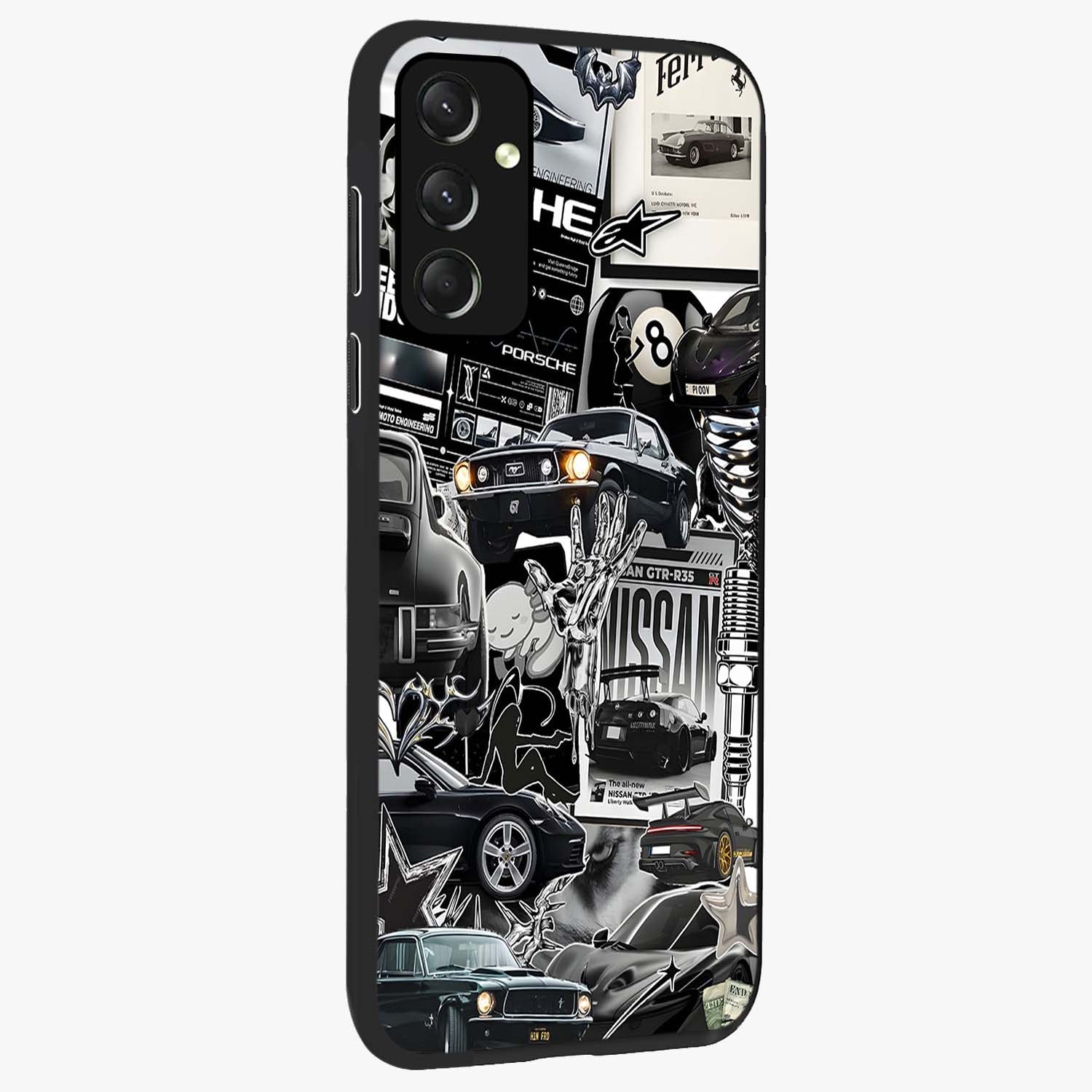 Aesthetic Dark Love Glass Case upright view showcasing dramatic romantic artwork with modern aesthetic style.