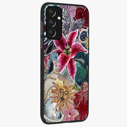 Beaded Garden Fantasy Glass Case upright view showcasing whimsical garden aesthetic with artistic bead details.