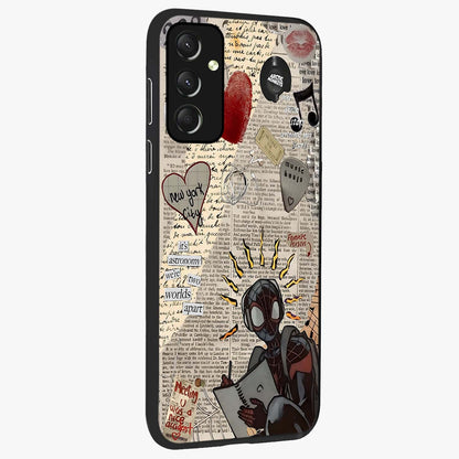 City Dream Sketch Glass Case upright view showcasing urban skyline artwork with stylish hand drawn design.