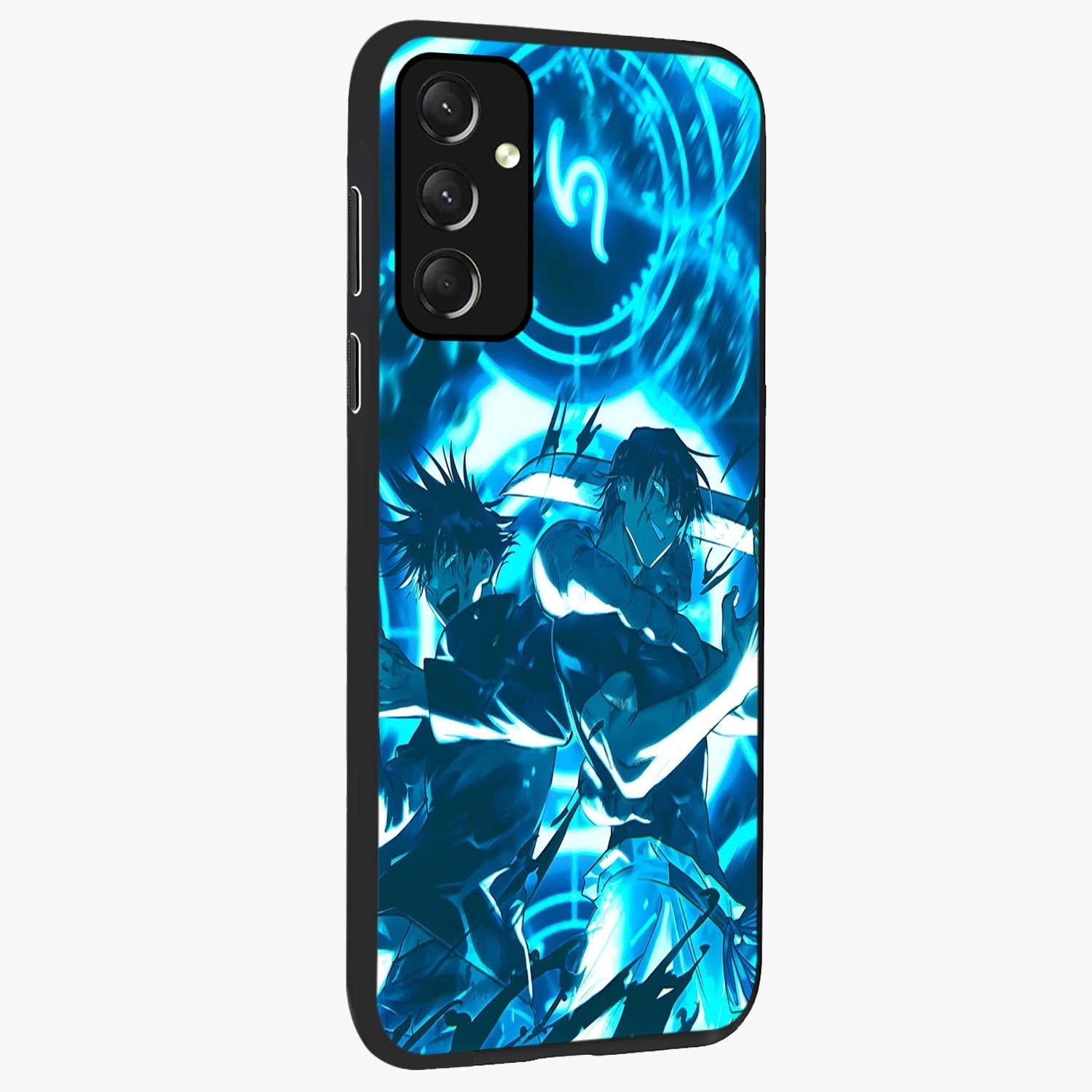 Cursed Energy Clash Glass Case upright view showcasing dramatic clash artwork with bold supernatural theme.