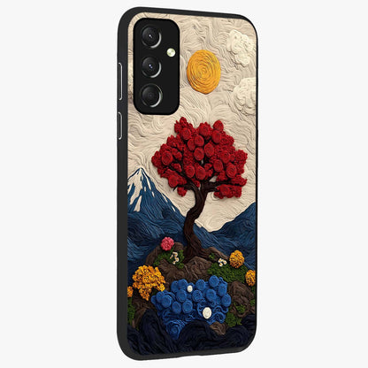 Eternal Nature Tapestry Glass Case upright view showcasing elegant nature tapestry design with decorative style.