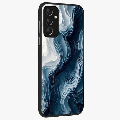 Ethereal Paper Marble Glass Case upright view showcasing smooth marble artwork with refined minimalist theme.