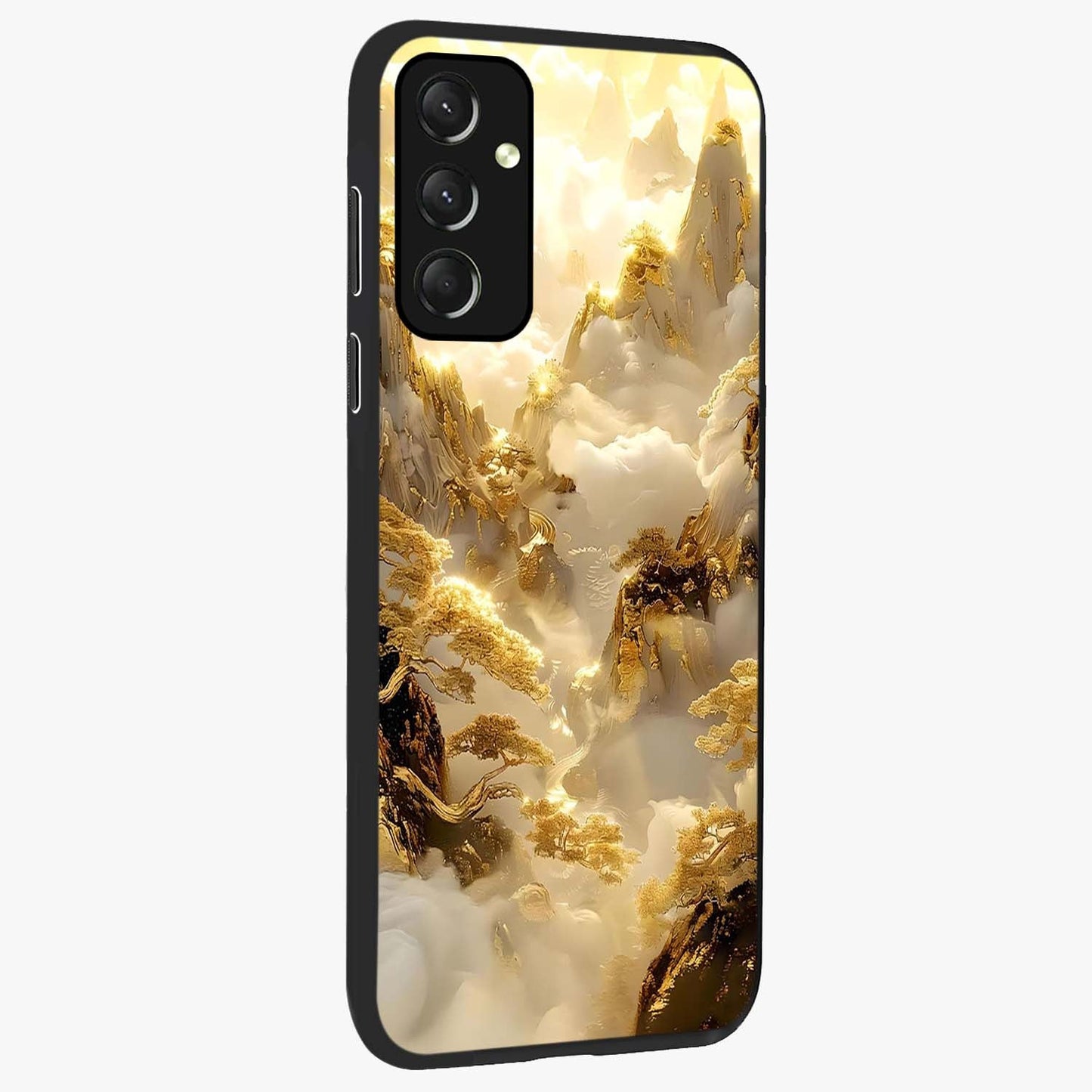 Gates Of Illumination Glass Case upright view showcasing glowing gateway artwork with mystical celestial theme.
