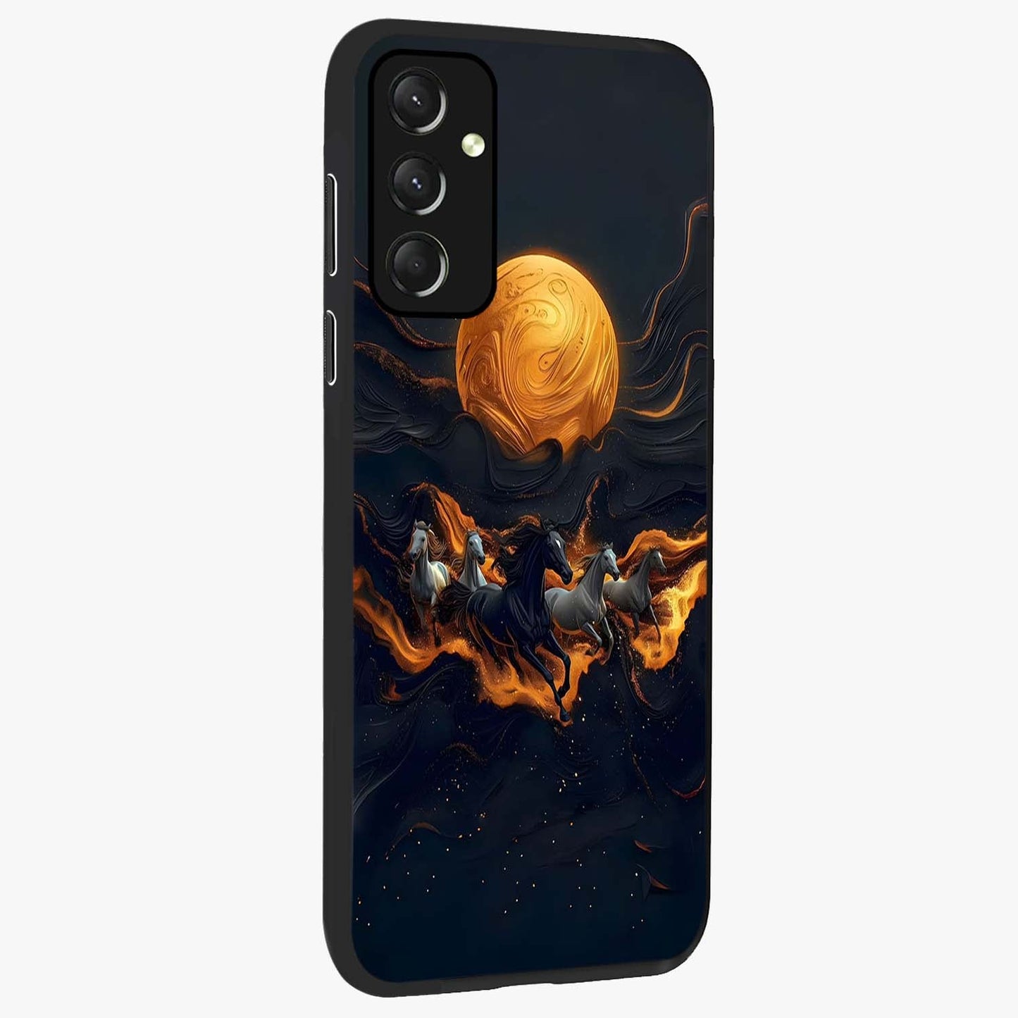 Golden Royal Heritage Glass Case upright view showcasing elegant royal artwork with classic heritage theme.