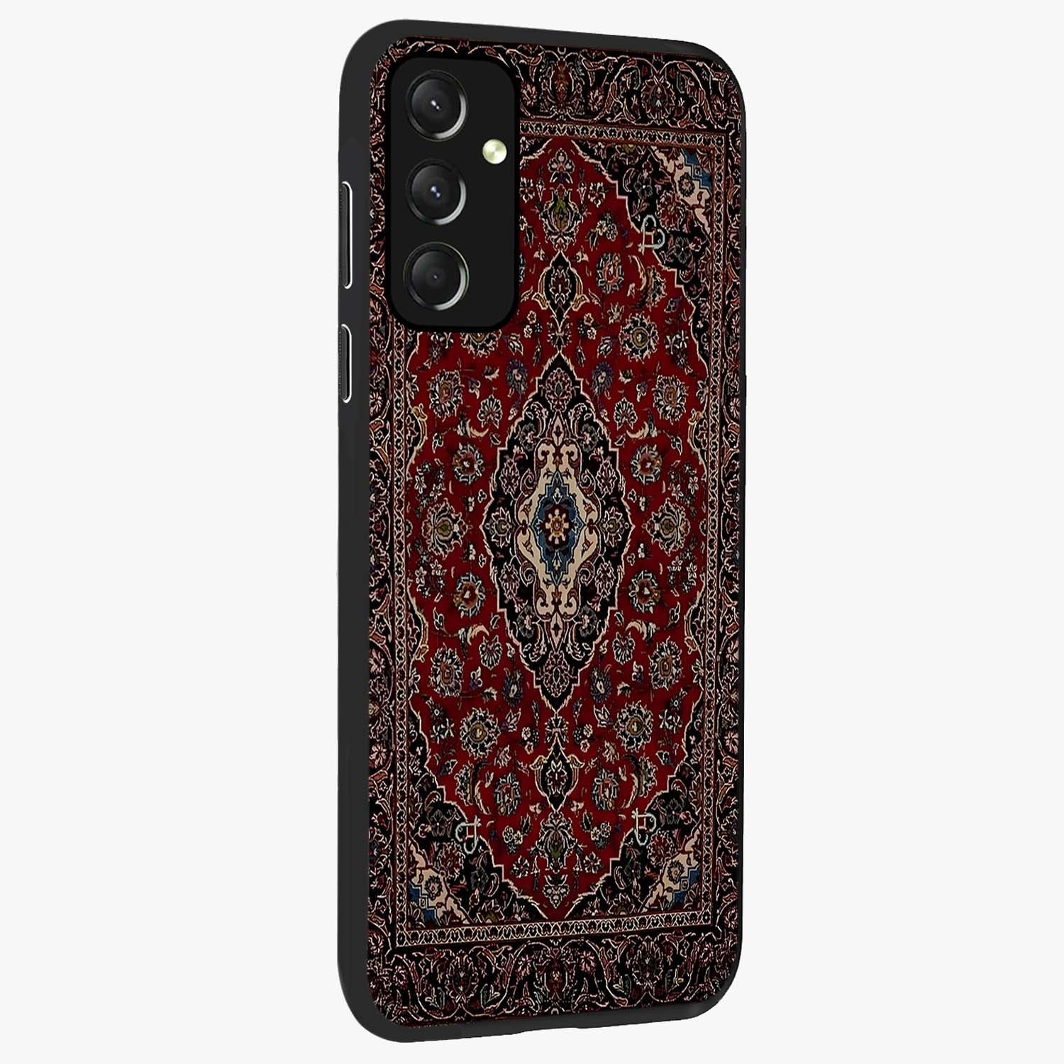 Heritage Carpet Royale Glass Case upright view showcasing detailed ornamental artwork with luxurious traditional theme.