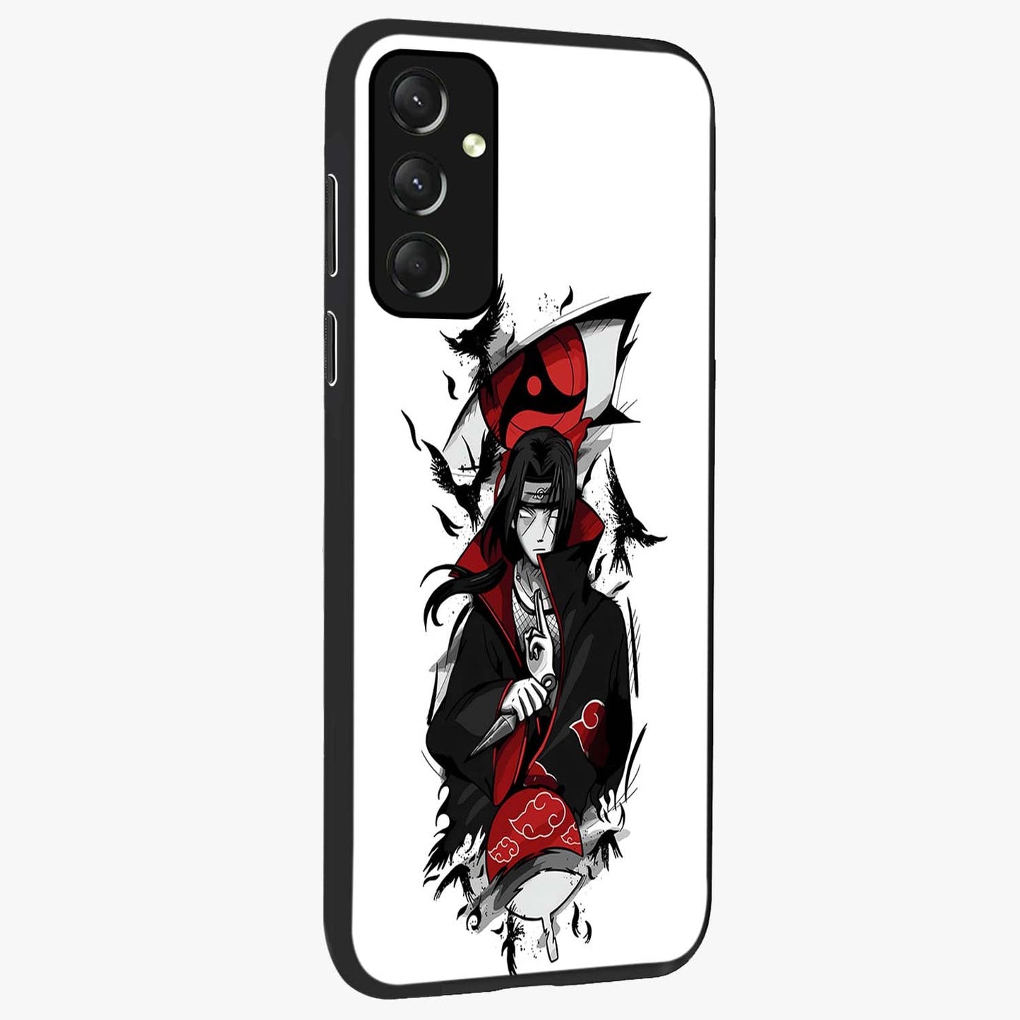 Itachi Limited Edition Naruto Anime Glass Case upright view showcasing intense anime artwork with powerful character theme.